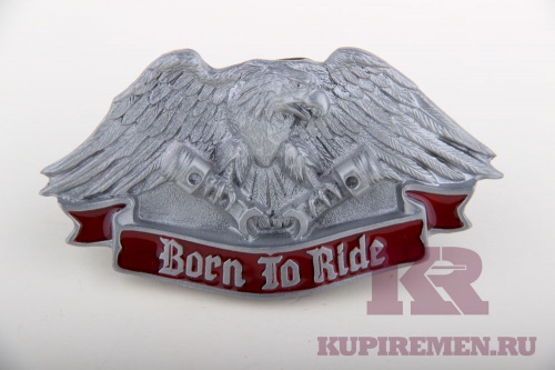 Кожаный ремень с пряжкой "BORN TO RIDE" (Рождённый ездить) - kupiremen.ru