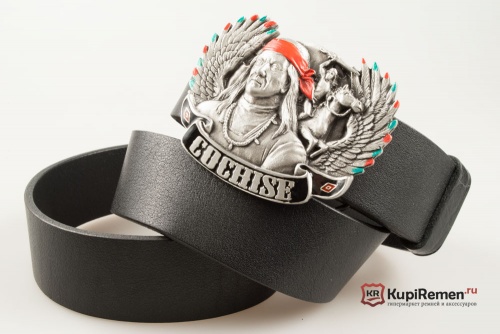 Кожаный ремень с пряжкой "COCHISE" - kupiremen.ru