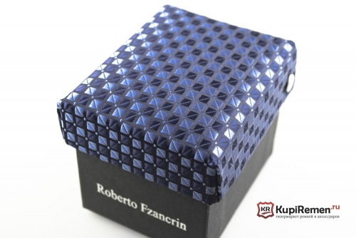 Узкий галстук Roberto Fzancrin синего цвета в коробке - kupiremen.ru