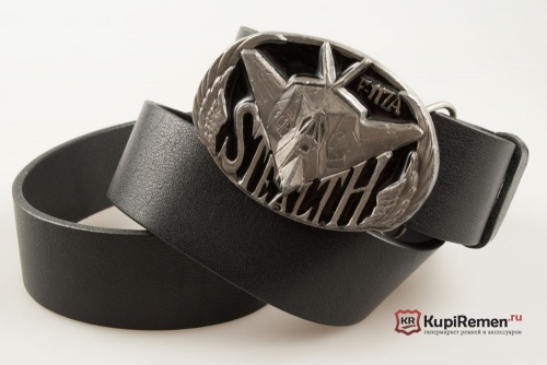 Кожаный ремень с пряжкой "F-117 A Stealth" 3D - kupiremen.ru