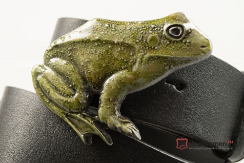 Кожаный ремень с пряжкой "FROG" (Лягушка) 3D - kupiremen.ru