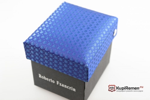 Узкий галстук Roberto Fzancrin ярко-синего цвета в коробке - kupiremen.ru