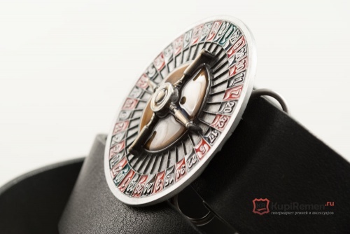 Кожаный ремень с пряжкой "ROULETTE" (Рулетка) 3D - kupiremen.ru
