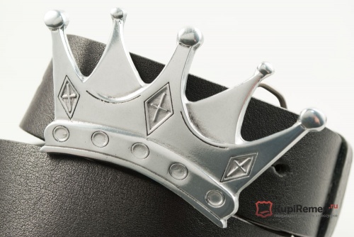 Кожаный ремень с пряжкой "CROWN" (Корона) - kupiremen.ru