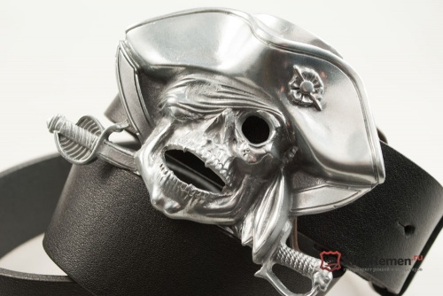 Кожаный ремень с пряжкой "PIRATE SKULL" (Пираткий череп) - kupiremen.ru