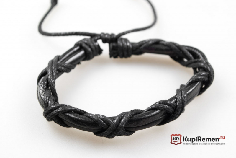 Плетённый браслет из экокожи - kupiremen.ru