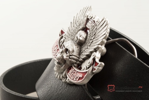 Кожаный ремень с пряжкой "REBEL RIDER" (Мятежный всадник) - kupiremen.ru