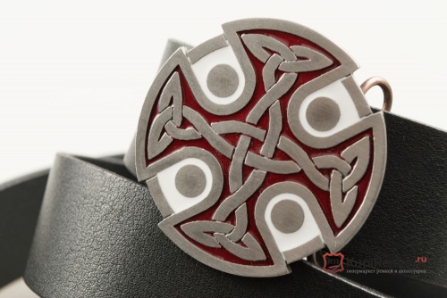 Кожаный ремень с пряжкой "CELTIC CROSS" (Кельтский узорный крест) - kupiremen.ru