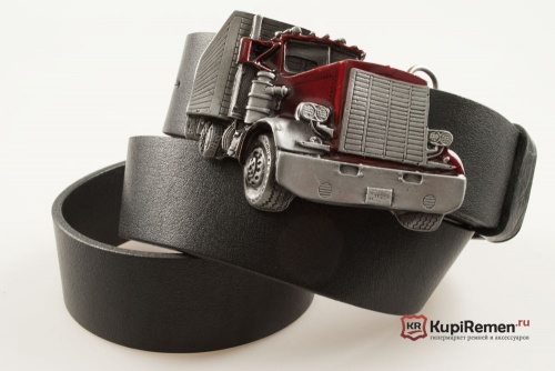Кожаный ремень с пряжкой "TRUCK" (грузовая машина) - kupiremen.ru