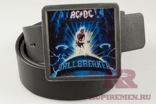Кожаный ремень с пряжкой "AC/DC" (ЭйCи ДиСи) - kupiremen.ru