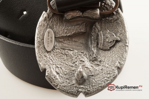 Кожаный ремень с пряжкой "Череп буйвола" - kupiremen.ru