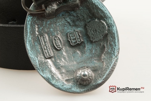 Кожаный ремень с пряжкой "Орнамент" - kupiremen.ru