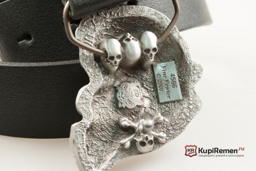 Кожаный ремень с пряжкой "SKULL" (Череп) 3D - kupiremen.ru