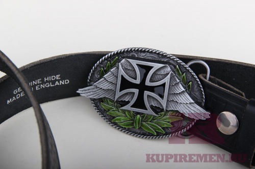 Кожаный ремень с пряжкой "CROSS ON WINGS"  - kupiremen.ru