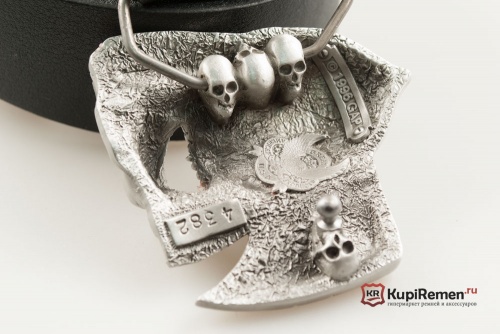 Кожаный ремень с пряжкой "VIKING - AXE" - kupiremen.ru