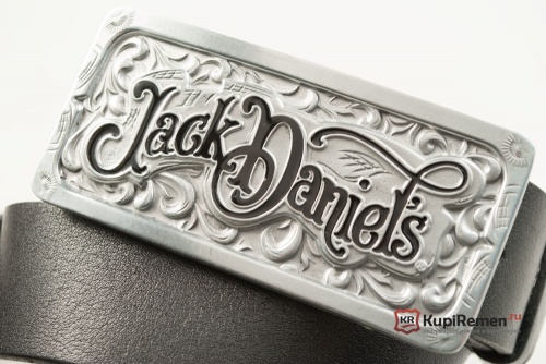 Кожаный ремень с пряжкой "Jack daniel's"  - kupiremen.ru
