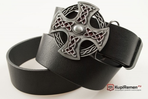 Кожаный ремень с пряжкой "NORTHUMBERLAND CROSS" (Нортумберлендский крест) - kupiremen.ru