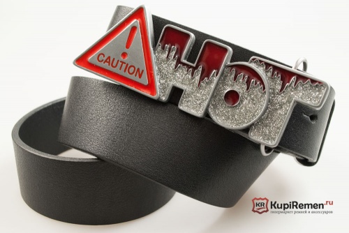 Ремень с пряжкой "HOT" 3D - kupiremen.ru