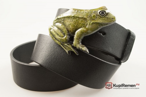 Кожаный ремень с пряжкой "FROG" (Лягушка) 3D - kupiremen.ru