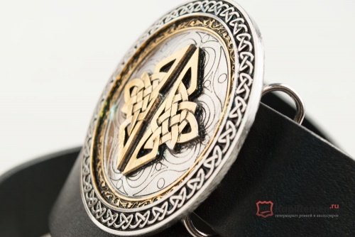 Кожаный ремень с пряжкой "CELTIC ROUND DESIGN" (Кельтский орнамент) - kupiremen.ru