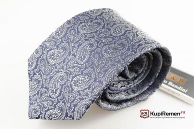 Синий мужской галстук с нагрудным платком в коробке - kupiremen.ru