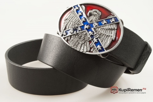 Кожаный ремень с пряжкой "Орел" - kupiremen.ru