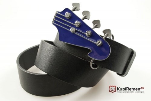 Кожаный ремень с пряжкой "BASE GUITAR HEAD" (Голова бас-гитары) 3D - kupiremen.ru