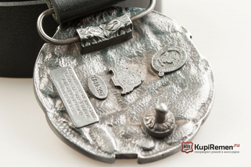 Кожаный ремень с пряжкой "Орнамент"  - kupiremen.ru