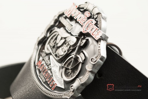 Кожаный ремень с пряжкой "MATCHLESS MOTO" (Несравненный) 3D - kupiremen.ru