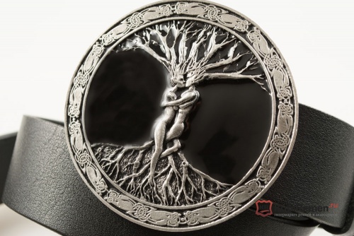 Кожаный ремень с пряжкой "TREE OF LIFE" (Древо жизни) 3D - kupiremen.ru