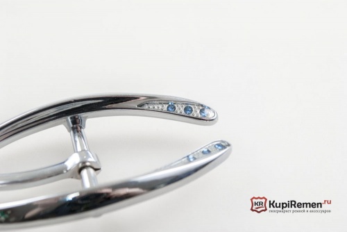 Пряжка с голубыми стразами для женского ремня 25 мм - kupiremen.ru