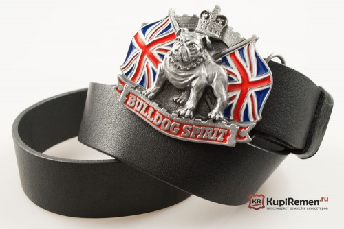 Кожаный ремень с пряжкой "BULLDOG SPIRIT" (Бульдожья душа) 3D - kupiremen.ru