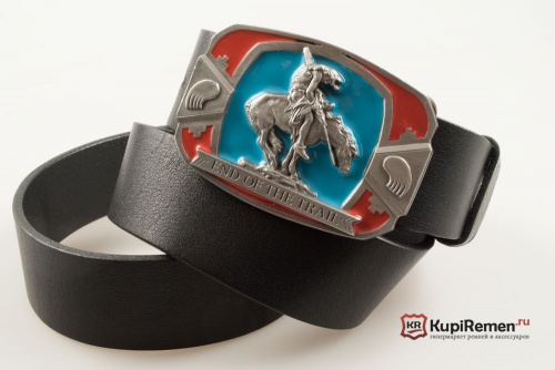 Кожаный ремень с пряжкой "END OF THE TRAIL" 3D - kupiremen.ru