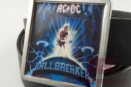 Кожаный ремень с пряжкой "AC/DC" (ЭйCи ДиСи) - kupiremen.ru