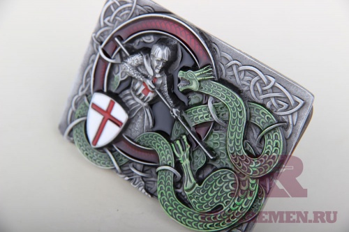 Кожаный ремень с пряжкой "CELTIC ST. GEORGE" - kupiremen.ru