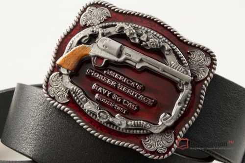 Ремень кожаный с прягой  "Colt Navy" - kupiremen.ru