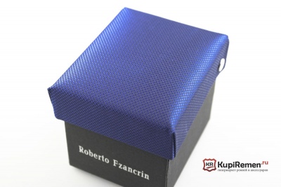 Ярко-синий узкий галстук Roberto Fzancrin в коробке - kupiremen.ru