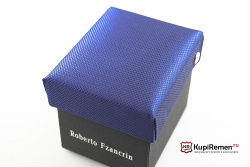 Ярко-синий узкий галстук Roberto Fzancrin в коробке - kupiremen.ru