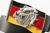 Кожаный ремень с пряжкой "SPIKE HEAD - GERMAN FLAG" (Голова бульдога) 3D - kupiremen.ru
