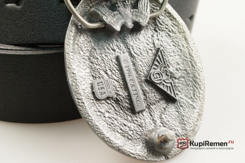 Кожаный ремень с пряжкой "Орнамент"  - kupiremen.ru