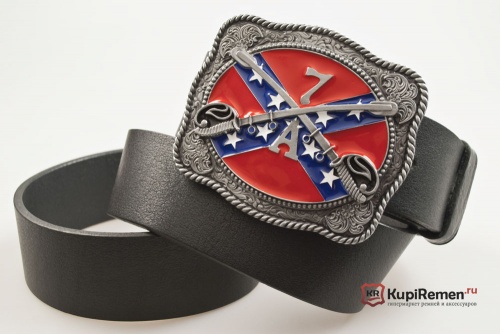 Кожаный ремень с пряжкой "7A CONFED" (Конфедерация 7А) - kupiremen.ru