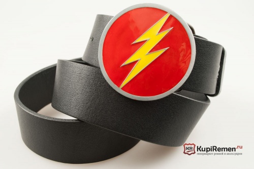Кожаный ремень с пряжкой "LIGHTNING" (Молния) - kupiremen.ru