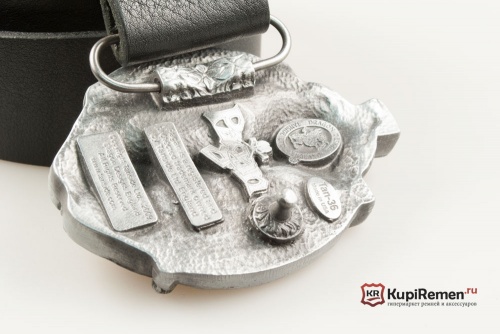 Кожаный ремень с пряжкой "Крест с сердцем" - kupiremen.ru