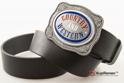 Кожаный ремень с пряжкой "Country and Western"  - kupiremen.ru