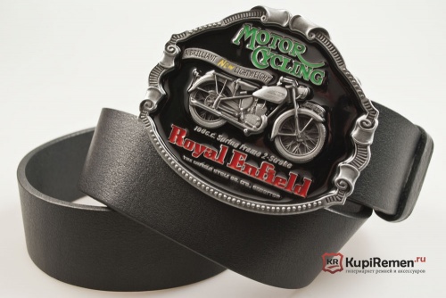 Кожаный ремень с пряжкой "ROYAL ENFIELD MOTO" 3D - kupiremen.ru