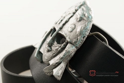 Кожаный ремень с пряжкой "SUTTON HOO VIKING MASK" - kupiremen.ru
