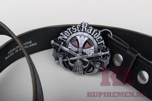 Кожаный ремень с пряжкой "NORSE RAIDERS" - kupiremen.ru