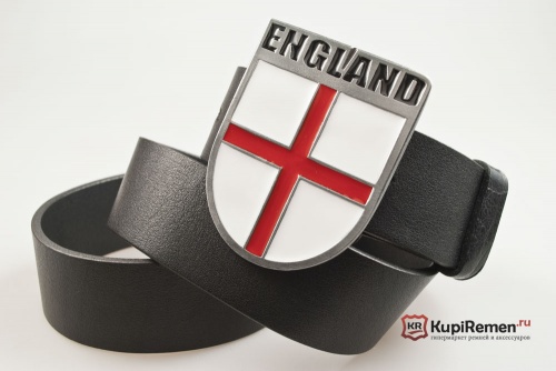 Кожаный ремень с пряжкой "ENGLAND SHIELD" (Английский щит) - kupiremen.ru