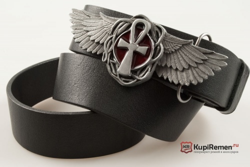 Кожаный ремень с пряжкой "OSIRIAN CROSS & WINGS" - kupiremen.ru