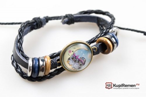 Комбинированный браслет Совы на луне - kupiremen.ru